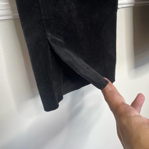 VINCE Black Velvet Cropped Split Hem Stretch Pants Pull On Style size Small - Picture 6 of 6